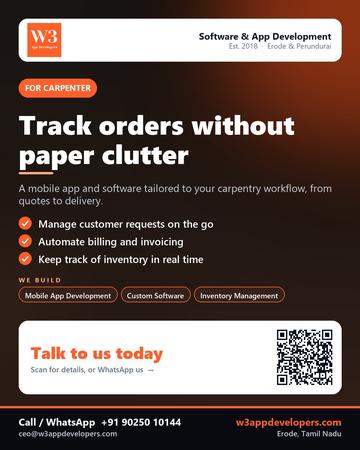 W3AppDevelopers poster for Carpenter: Track orders without paper clutter