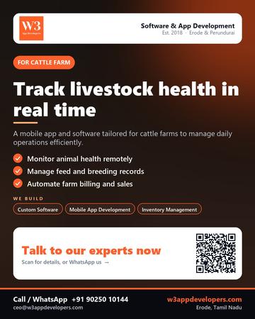 W3AppDevelopers poster for Cattle farm: Track livestock health in real time