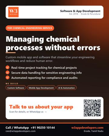 W3AppDevelopers poster for Chemical engineering service: Managing chemical processes without errors