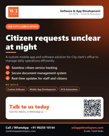 W3AppDevelopers poster for City clerk’s office: Citizen requests unclear at night