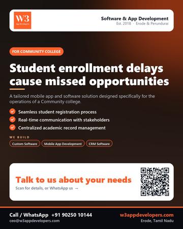 W3AppDevelopers poster for Community college: Student enrollment delays cause missed opportunities