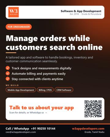 W3AppDevelopers poster for Dressmaker: Manage orders while customers search online