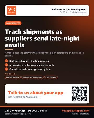 W3AppDevelopers poster for Exporter: Track shipments as suppliers send late-night emails