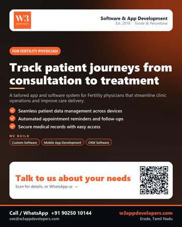 W3AppDevelopers poster for Fertility physician: Track patient journeys from consultation to treatment