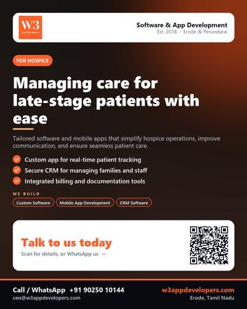 W3AppDevelopers poster for Hospice: Managing care for late-stage patients with ease