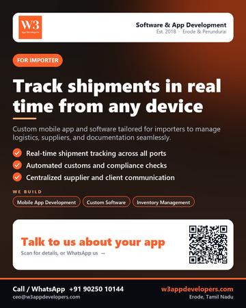 W3AppDevelopers poster for Importer: Track shipments in real time from any device