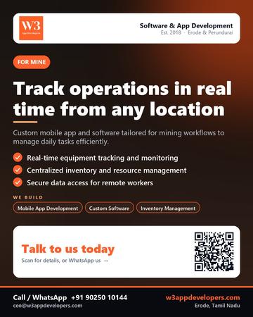 W3AppDevelopers poster for Mine: Track operations in real time from any location