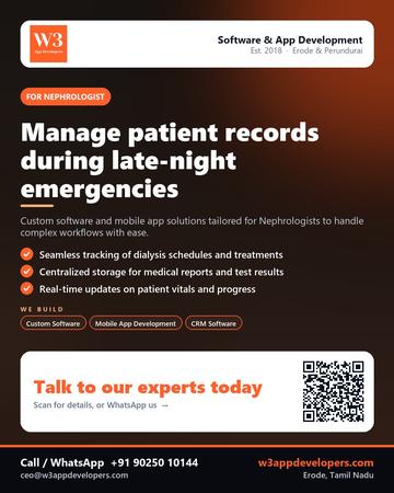 W3AppDevelopers poster for Nephrologist: Manage patient records during late-night emergencies