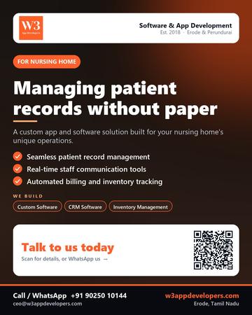 W3AppDevelopers poster for Nursing home: Managing patient records without paper