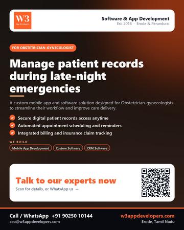 W3AppDevelopers poster for Obstetrician-gynecologist: Manage patient records during late-night emergencies