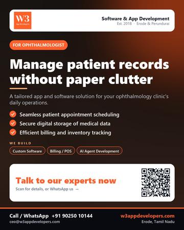 W3AppDevelopers poster for Ophthalmologist: Manage patient records without paper clutter