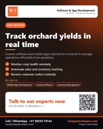 W3AppDevelopers poster for Orchard: Track orchard yields in real time