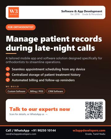 W3AppDevelopers poster for Orthodontist: Manage patient records during late-night calls