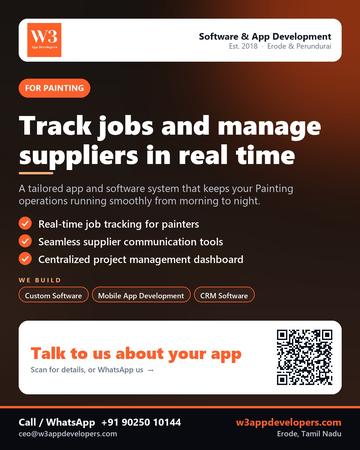 W3AppDevelopers poster for Painting: Track jobs and manage suppliers in real time