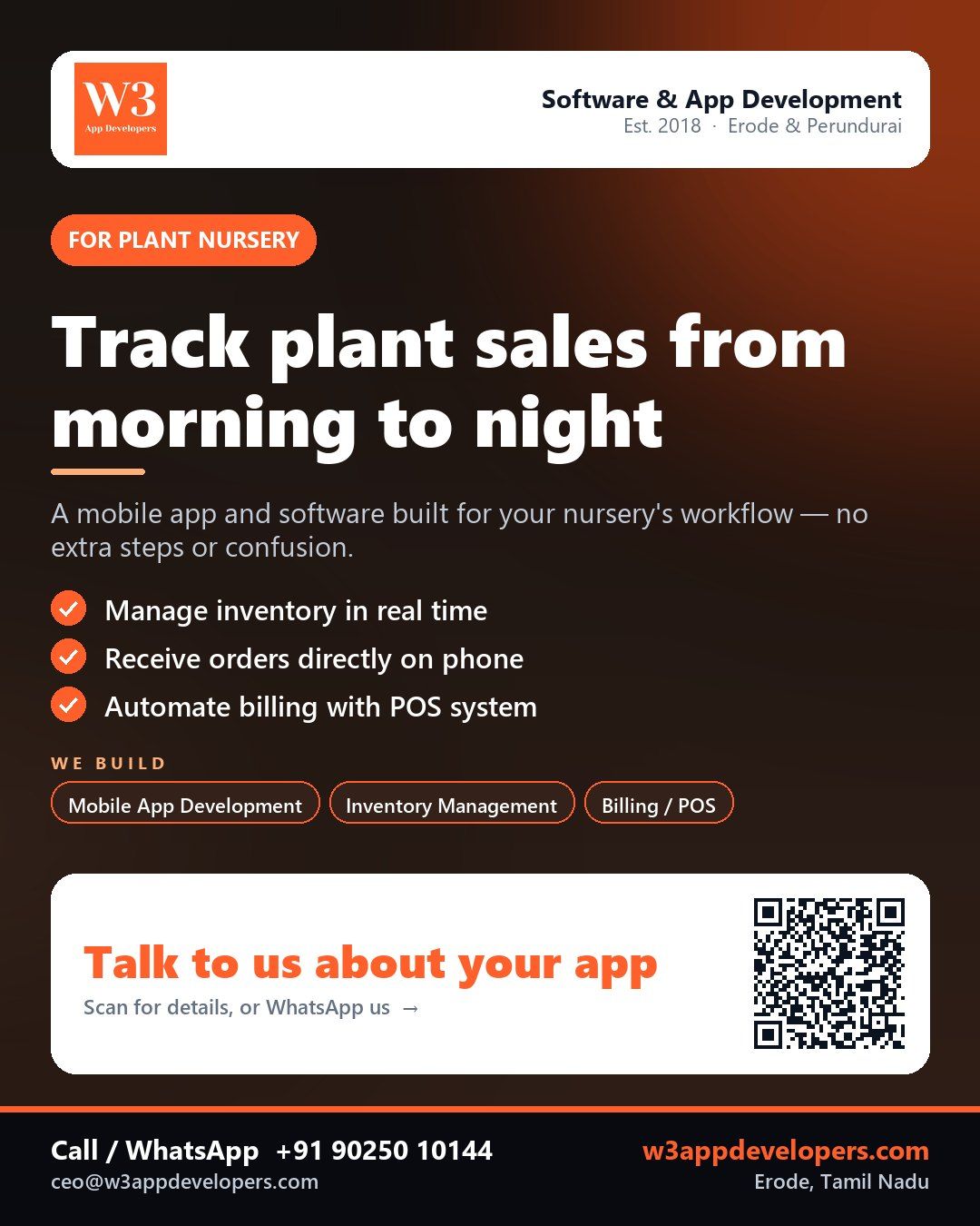 W3AppDevelopers plant nursery app and software solution for efficient business management