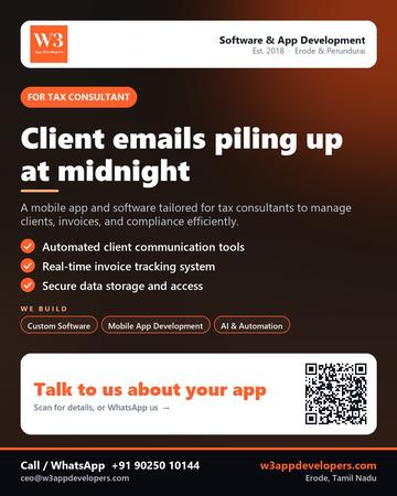 W3AppDevelopers poster for Tax consultant: Client emails piling up at midnight
