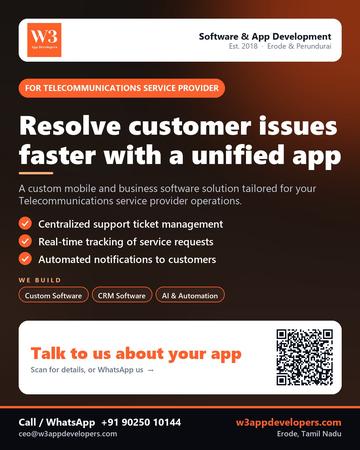 W3AppDevelopers poster for Telecommunications service provider: Resolve customer issues faster with a unified app