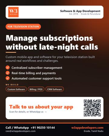 W3AppDevelopers poster for Television station: Manage subscriptions without late-night calls