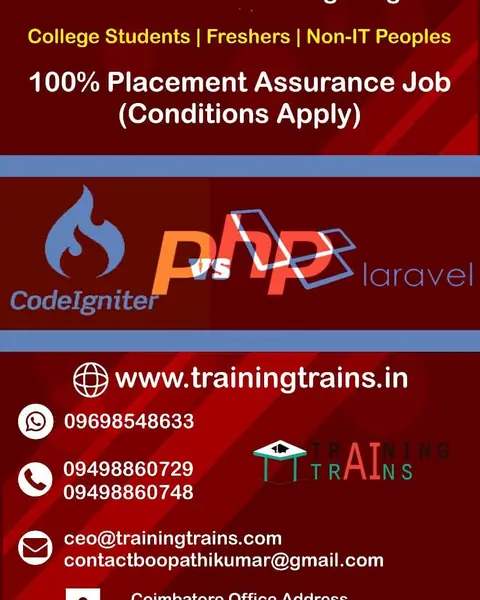 Training Trains Inplant & Internship TrainingPHP - Training Trains, Erode