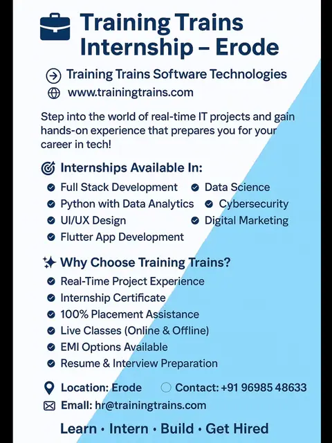 Training Trains Internship – Erode